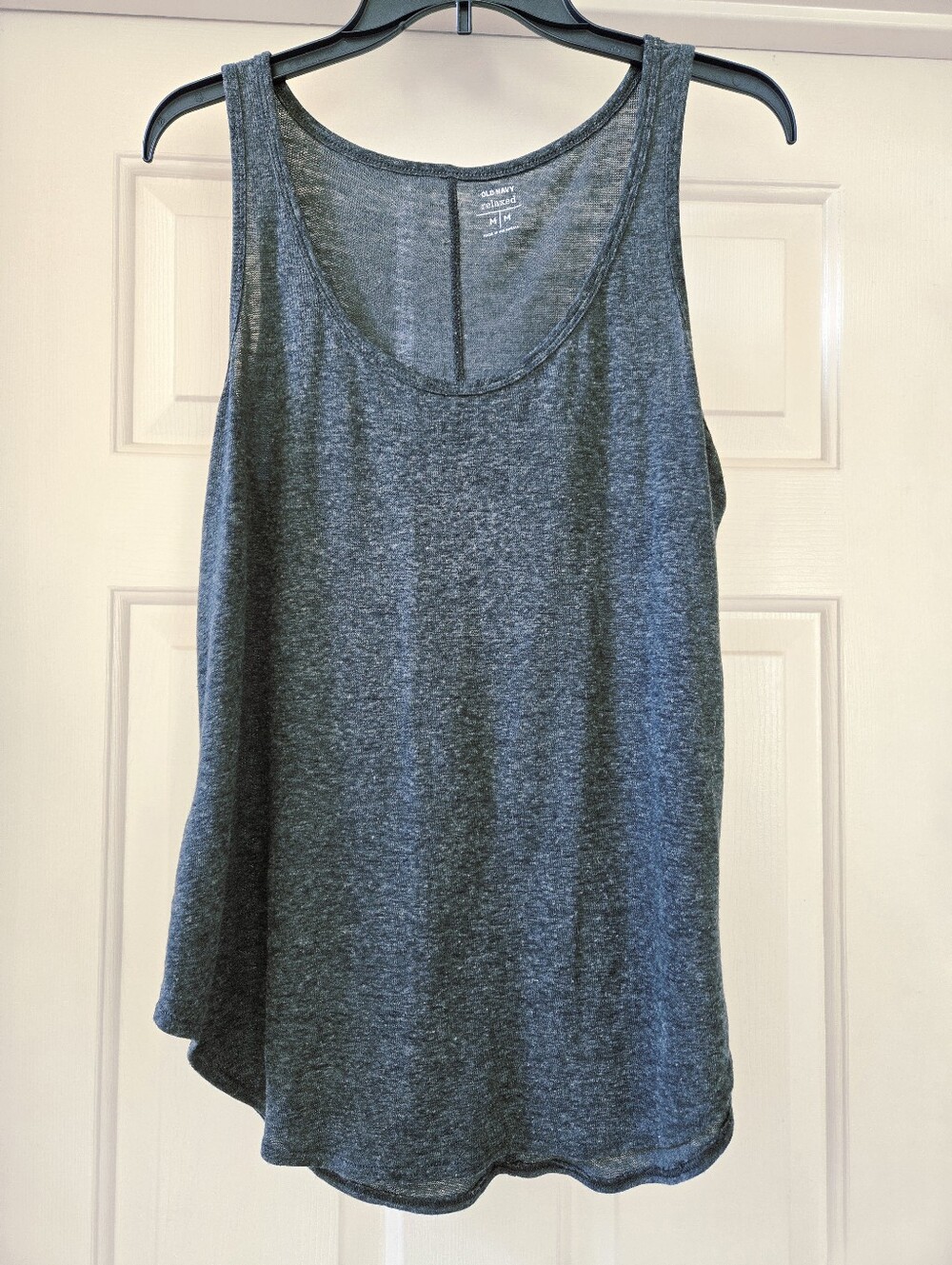 Old Navy Linen Blend Tank Top Medium Hunter Green